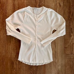 Dorothee Schumacher White Button Front Sweater Size 1